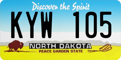 ND license plate KYW105