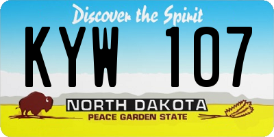ND license plate KYW107