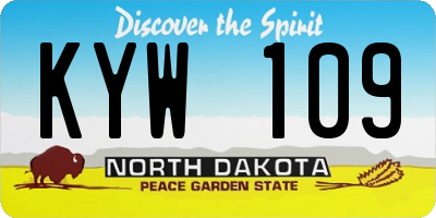 ND license plate KYW109