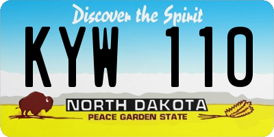 ND license plate KYW110
