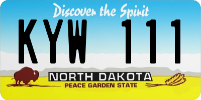 ND license plate KYW111