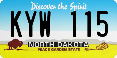 ND license plate KYW115