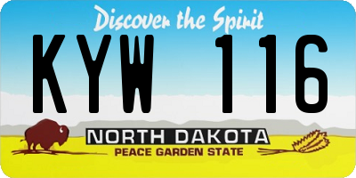 ND license plate KYW116