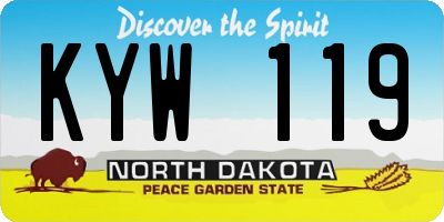 ND license plate KYW119