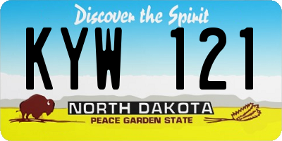 ND license plate KYW121
