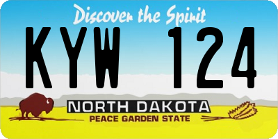 ND license plate KYW124