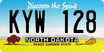 ND license plate KYW128