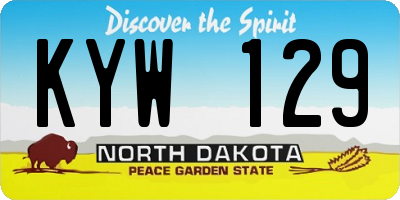 ND license plate KYW129