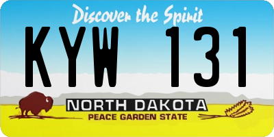 ND license plate KYW131