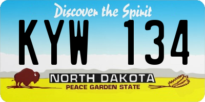 ND license plate KYW134