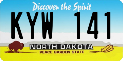 ND license plate KYW141