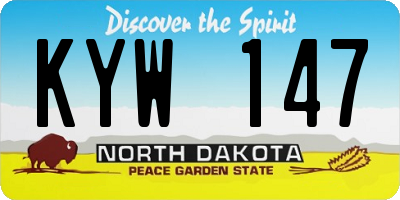 ND license plate KYW147