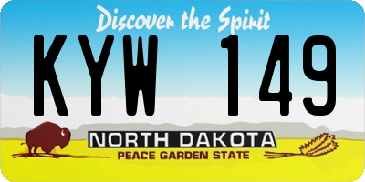 ND license plate KYW149