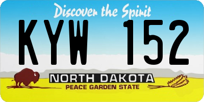 ND license plate KYW152