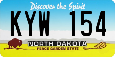 ND license plate KYW154