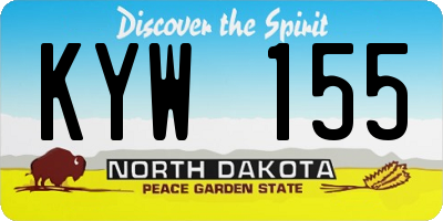 ND license plate KYW155