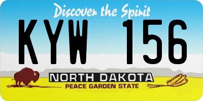 ND license plate KYW156