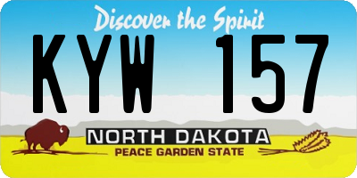 ND license plate KYW157