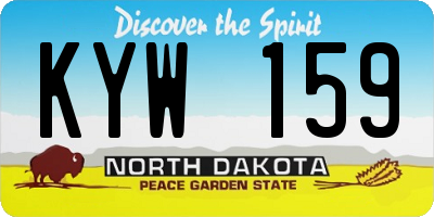 ND license plate KYW159