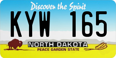 ND license plate KYW165