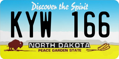 ND license plate KYW166