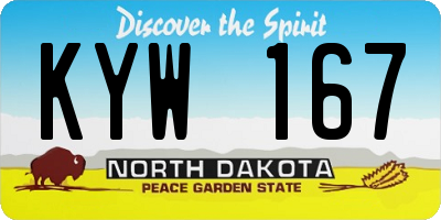 ND license plate KYW167