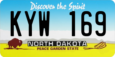 ND license plate KYW169