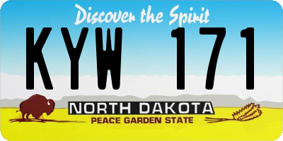 ND license plate KYW171