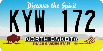 ND license plate KYW172