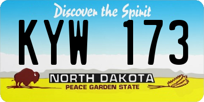 ND license plate KYW173