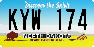 ND license plate KYW174