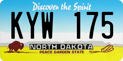 ND license plate KYW175
