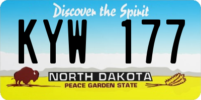 ND license plate KYW177