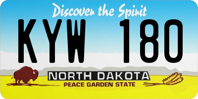 ND license plate KYW180