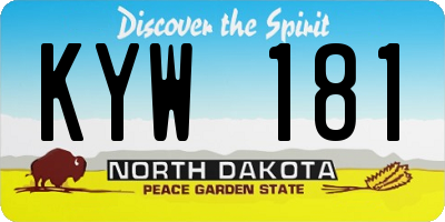 ND license plate KYW181