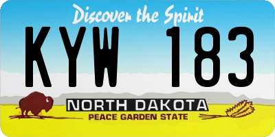 ND license plate KYW183