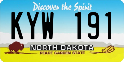 ND license plate KYW191