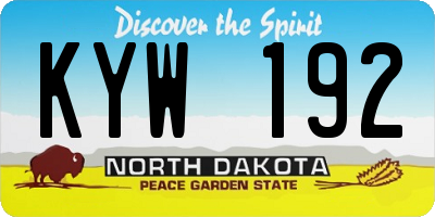 ND license plate KYW192
