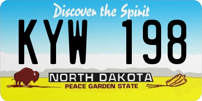 ND license plate KYW198