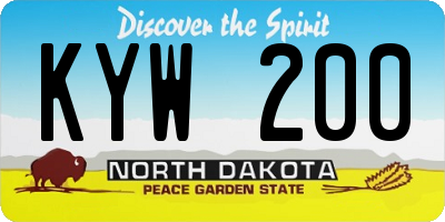 ND license plate KYW200