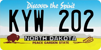 ND license plate KYW202