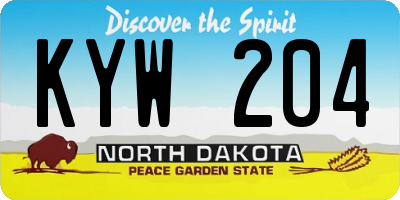 ND license plate KYW204