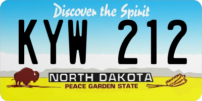 ND license plate KYW212