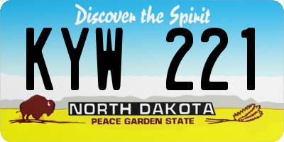 ND license plate KYW221
