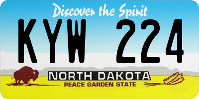 ND license plate KYW224