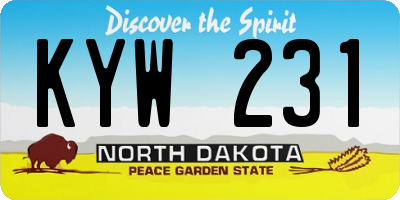ND license plate KYW231