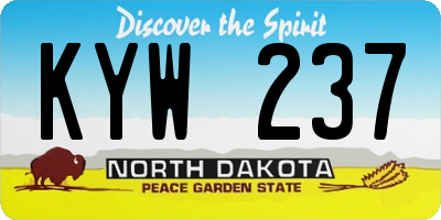 ND license plate KYW237