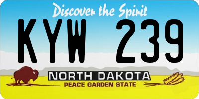 ND license plate KYW239