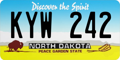 ND license plate KYW242