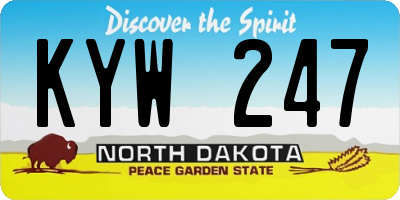 ND license plate KYW247